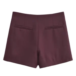 TFMLN New Spring Women Solid Skort Fashion Causal Side Zipper Mini Shorts Skirts Vintage High Waist Streetwear Shorts Skirts