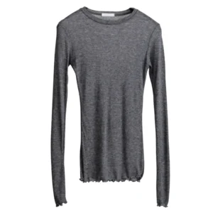 Sexy Thin See Through T Shirt Women Plain Elastic Basic Long Sleeve Casual Tops Female Slim Fit Daily Party Nightwear